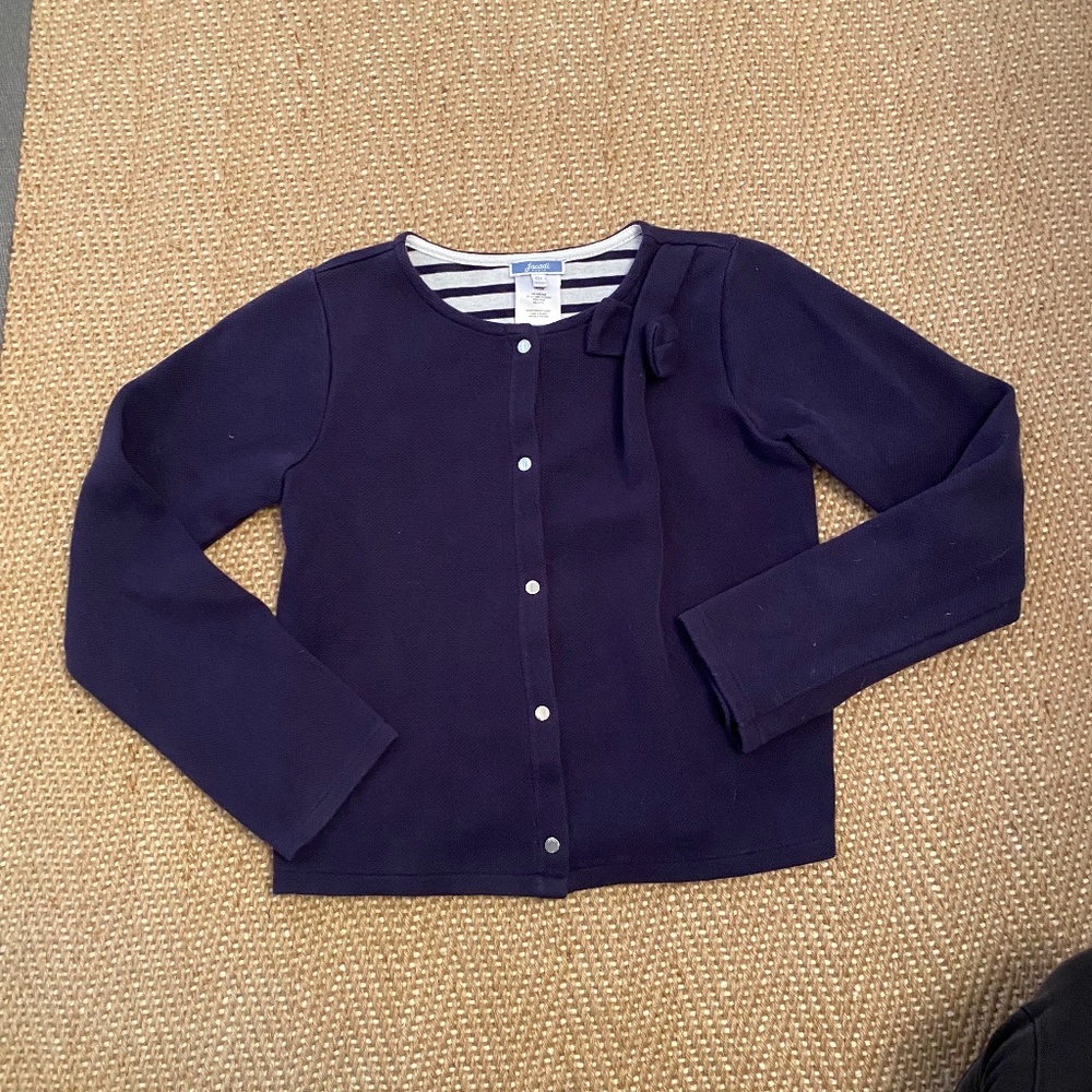 JACADI GIRLS, SIZE 10 COTTON SNAP SAILING SWEATER